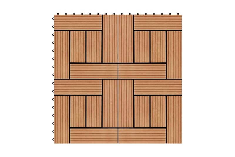 Trall 11 st WPC 30x30 cm 1 kvm teakfärg - Brun - Utemöbler - Balkong - Balkonggolv - Trall balkong