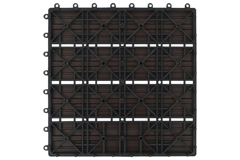 Trall 22 st 30x30 cm 2 kvm WPC mörkbrun - Brun - Utemöbler - Balkong - Balkonggolv - Trall balkong