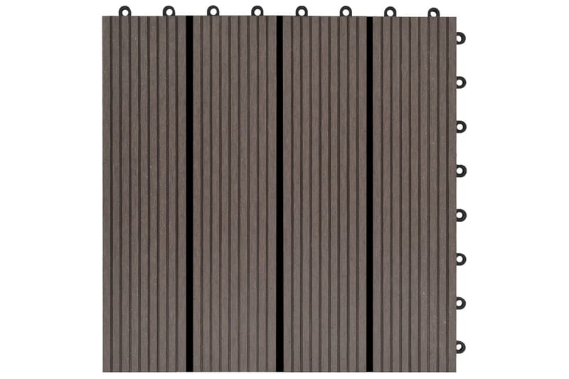 Trall 22 st 30x30 cm 2 kvm WPC mörkbrun - Brun - Utemöbler - Balkong - Balkonggolv - Trall balkong