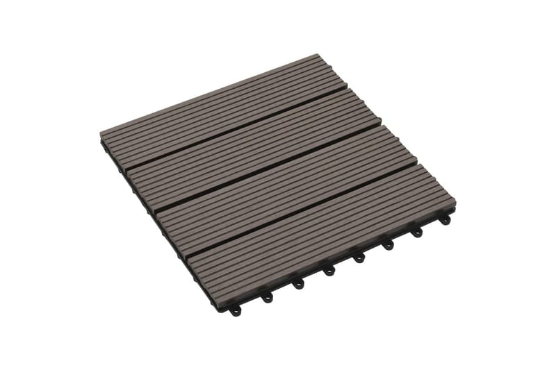 Trall 22 st 30x30 cm 2 kvm WPC mörkbrun - Brun - Utemöbler - Balkong - Balkonggolv - Trall balkong