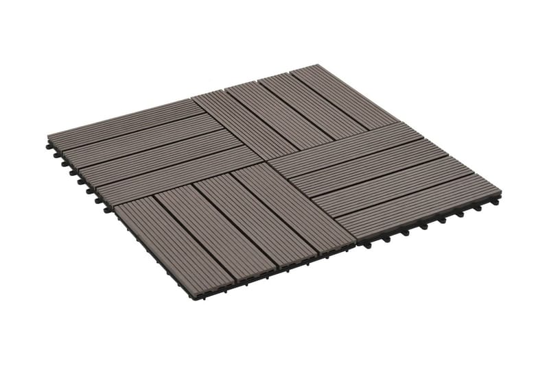 Trall 22 st 30x30 cm 2 kvm WPC mörkbrun - Brun - Utemöbler - Balkong - Balkonggolv - Trall balkong
