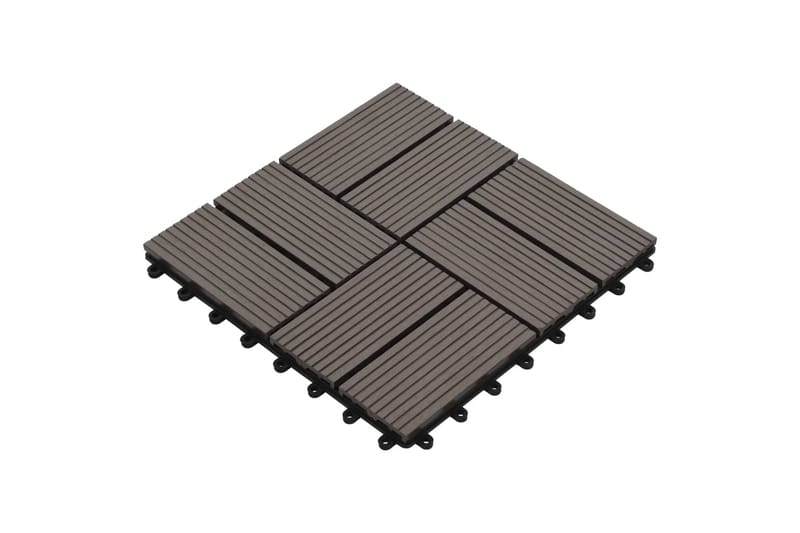 Trall 22 st 30x30 cm 2 kvm WPC mörkbrun - Brun - Utemöbler - Balkong - Balkonggolv - Trall balkong