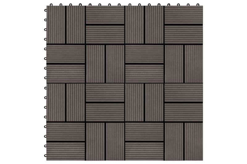 Trall 22 st 30x30 cm 2 kvm WPC mörkbrun - Brun - Utemöbler - Balkong - Balkonggolv - Trall balkong