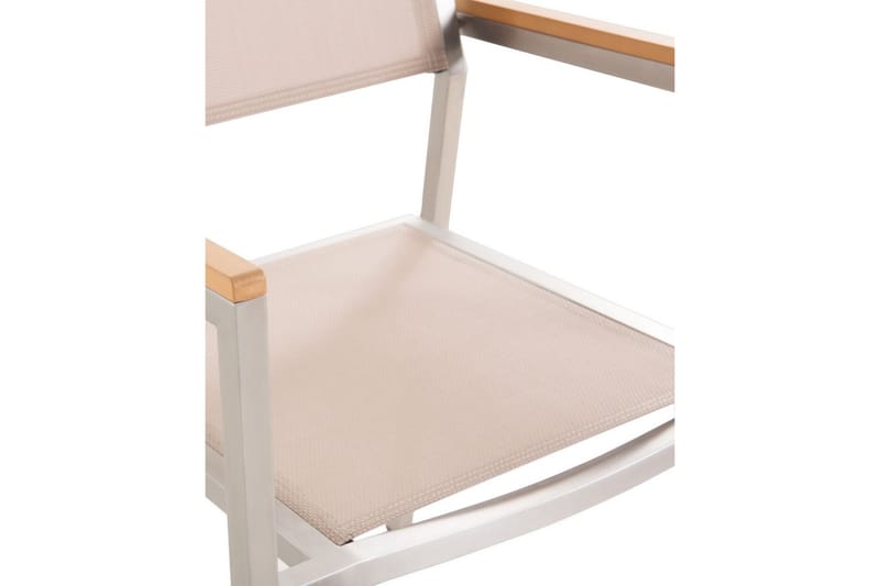 BACOLI Karmstol Utomhus 4 st Beige/Silver - Utemöbler - Balkong - Balkongmöbler - Balkongstolar