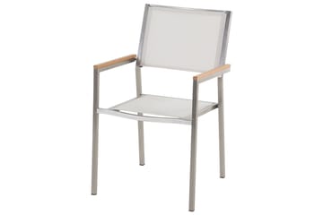 BACOLI Karmstol Utomhus 4 st Vit/Silver/Brun