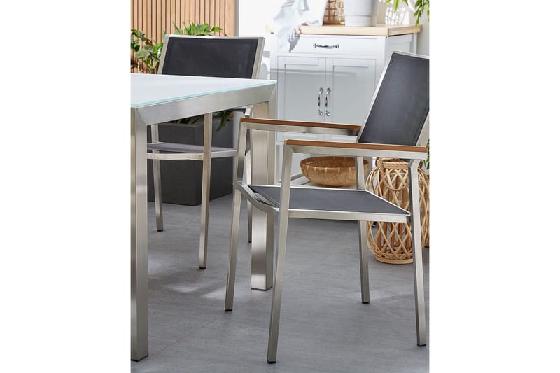 Bacoli Karmstol Utomhus - Svart/Silver - Utemöbler - Balkong - Balkongmöbler - Balkongstolar