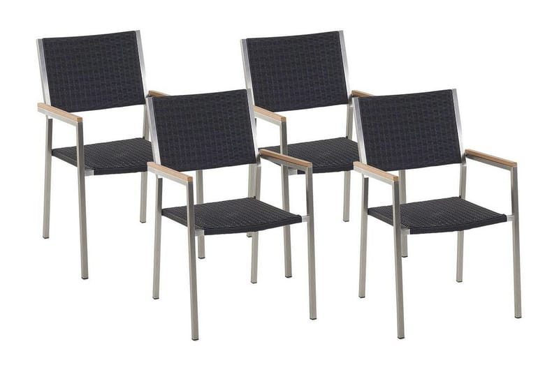 Bacoli Karmstol Utomhus - Svart/Silver - Utemöbler - Balkong - Balkongmöbler - Balkongstolar