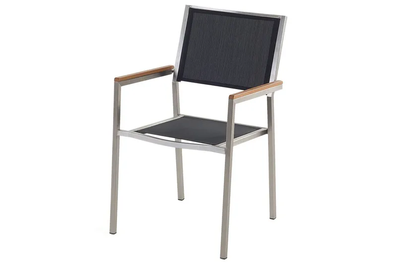 Bacoli Karmstol Utomhus, Svart/Silver