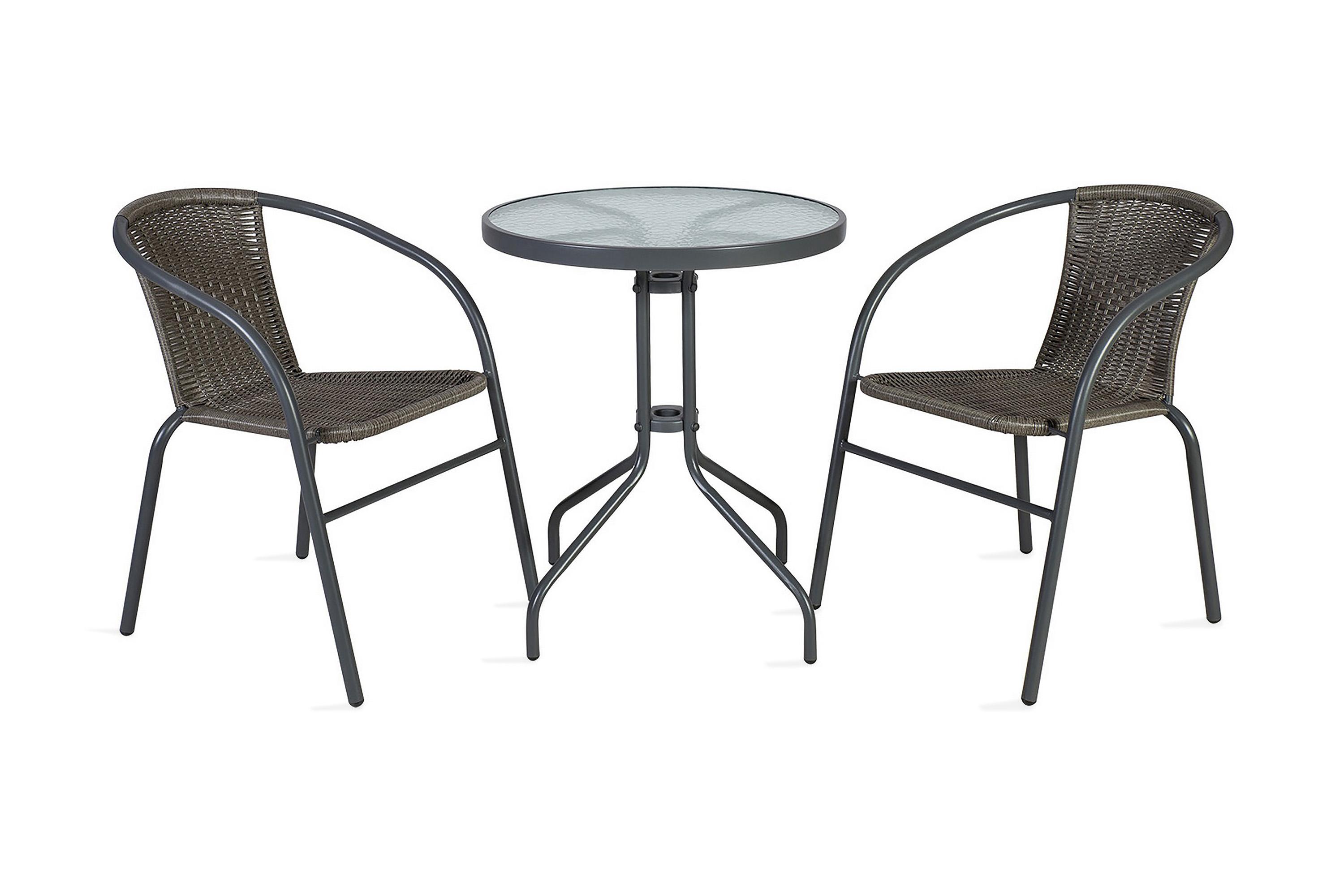 Balkong set BISTRO bord och 2 stolar D60xH70 grå –