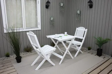 CALAYAN Klappbord och Cafébord Utomhus 65 cm Trä - Vit - Utemöbler - Balkong - Balkongmöbler - Balkongbord