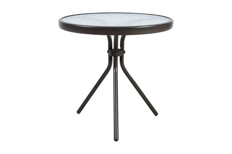 Dublin Runt Cafébord och Bistrobord Utomhus 50 cm Glas - Brun - Utemöbler - Balkong - Balkongmöbler - Balkongbord