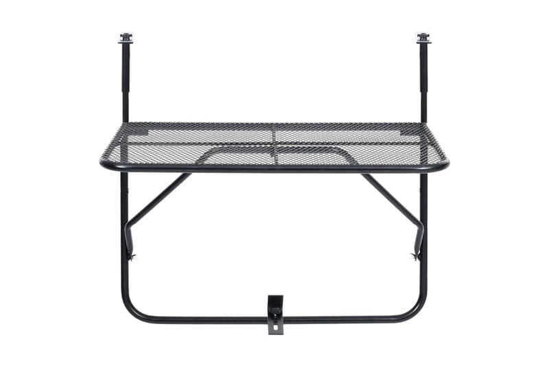 Balkongbord svart 60x40 cm stål - Svart - Balkongbord