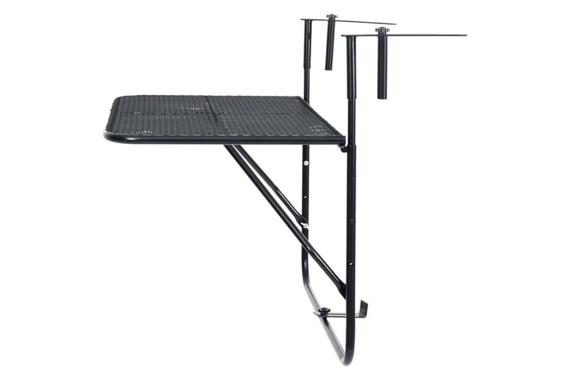 Balkongbord svart 60x40 cm stål - Svart - Utemöbler - Balkong - Balkongmöbler - Balkongbord