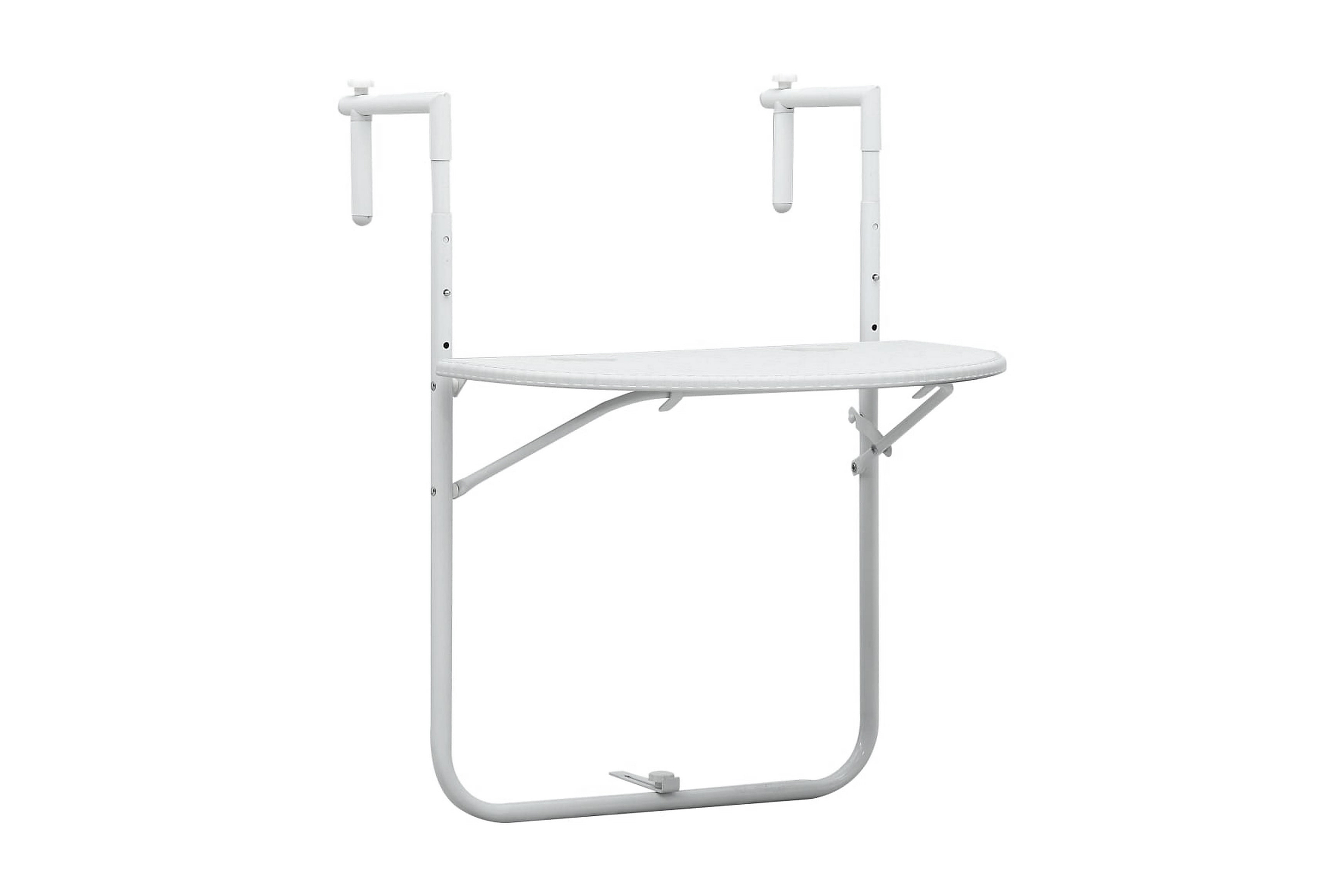 Balkongbord vit 60x64x83,5 cm plast konstrotting – Vit