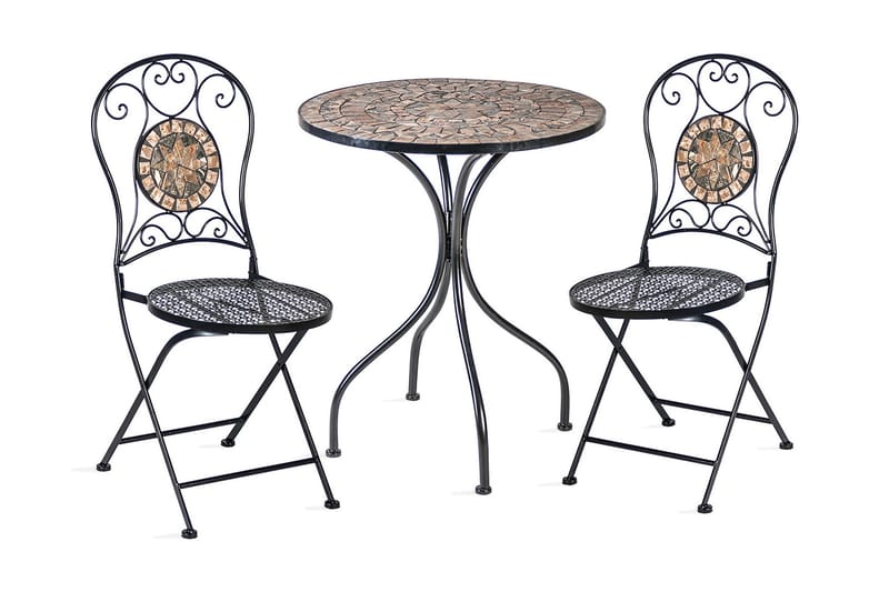 Balkongset Mosaic Utebord Och 2 Utestolar D60xh70 cm - Utemöbler - Balkong - Balkongmöbler - Balkonggrupper