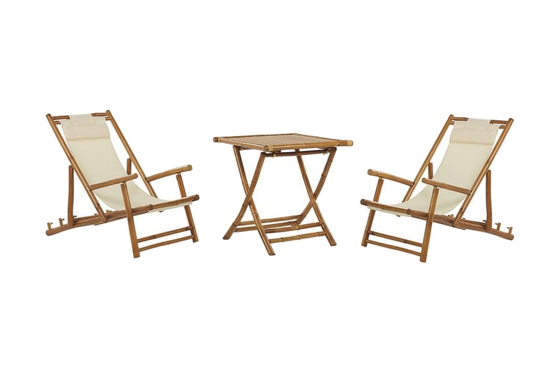 Balkongset vit/beige ATRANI/SPELLO - Beige - Utemöbler - Balkong - Balkongmöbler - Balkonggrupper