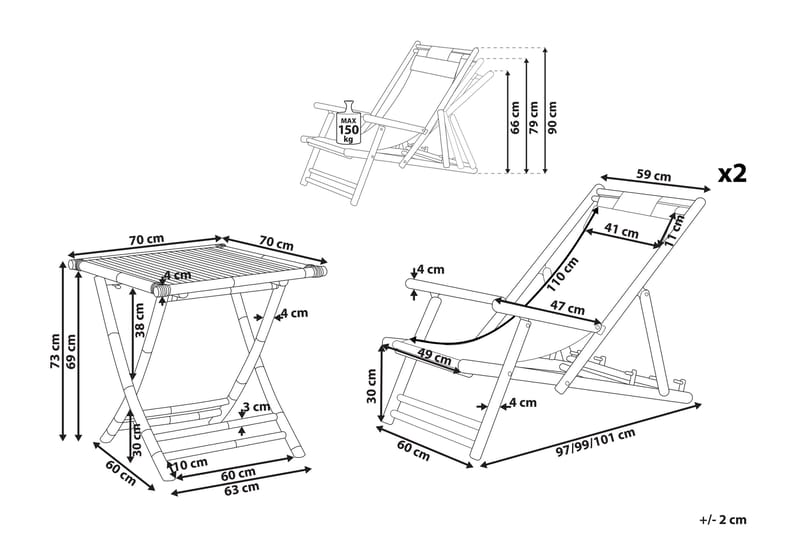 Balkongset vit/beige ATRANI/SPELLO - Beige - Utemöbler - Balkong - Balkongmöbler - Balkonggrupper