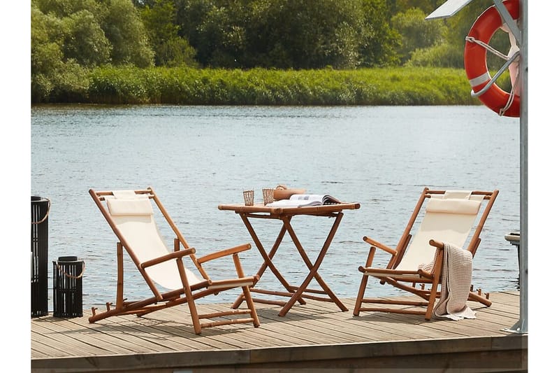 Balkongset vit/beige ATRANI/SPELLO - Beige - Utemöbler - Balkong - Balkongmöbler - Balkonggrupper