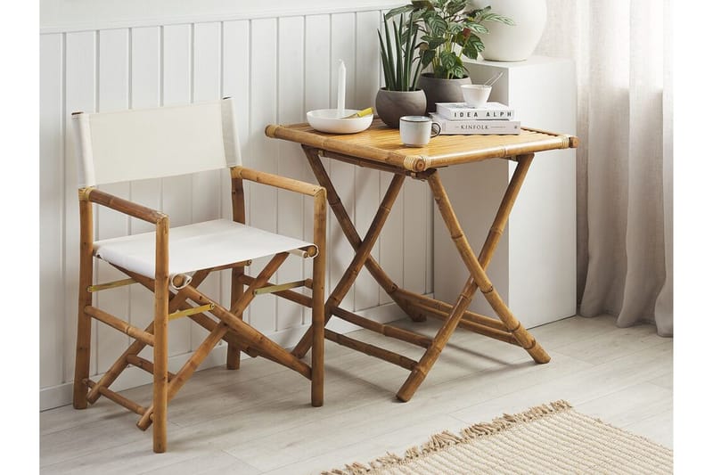 Balkongset vit/beige MOLISE/SPELLO - Trä/natur - Utemöbler - Balkong - Balkongmöbler - Balkonggrupper