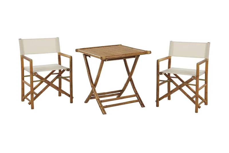 Balkongset vit/beige MOLISE/SPELLO, Trä/natur