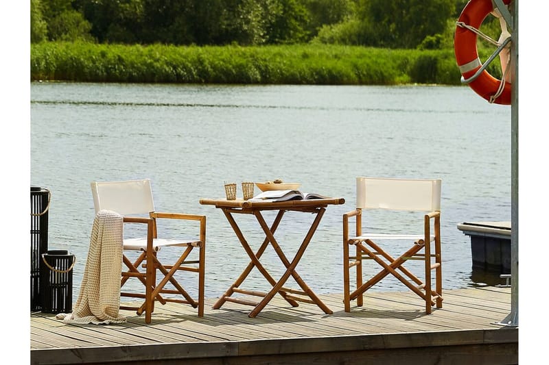 Balkongset vit/beige MOLISE/SPELLO - Trä/natur - Utemöbler - Balkong - Balkongmöbler - Balkonggrupper