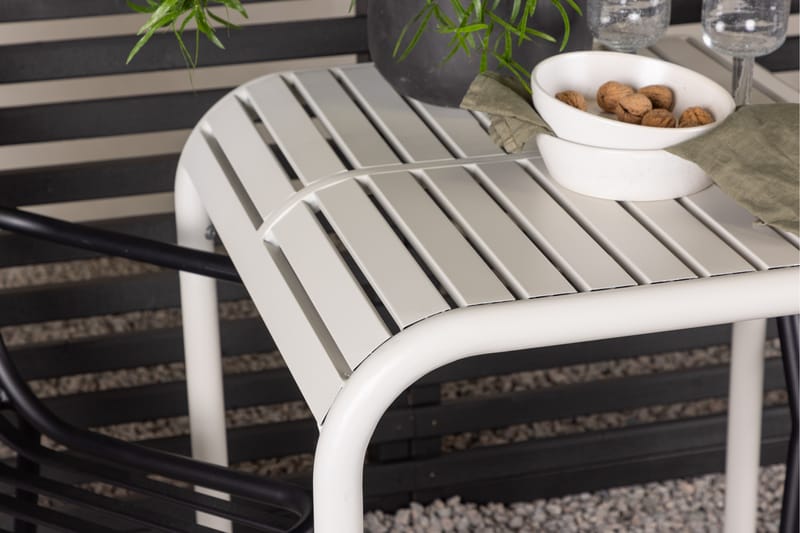 Borneo Caféset 70 cm + 2 st Peking Karmstolar - Svart/Beige - Utemöbler - Utegrupp - Caféset