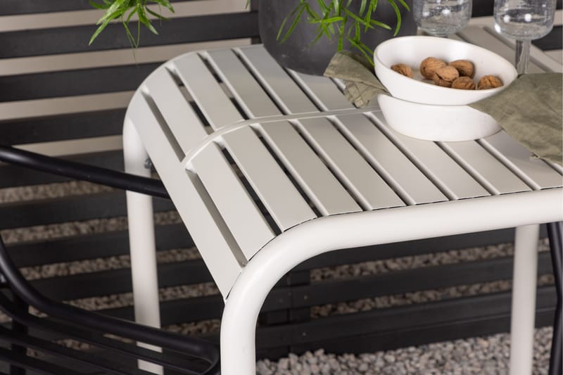 Borneo Caféset 70 cm + 2 st Peking Karmstolar - Svart/Beige - Utemöbler - Balkong - Balkongmöbler - Balkonggrupper