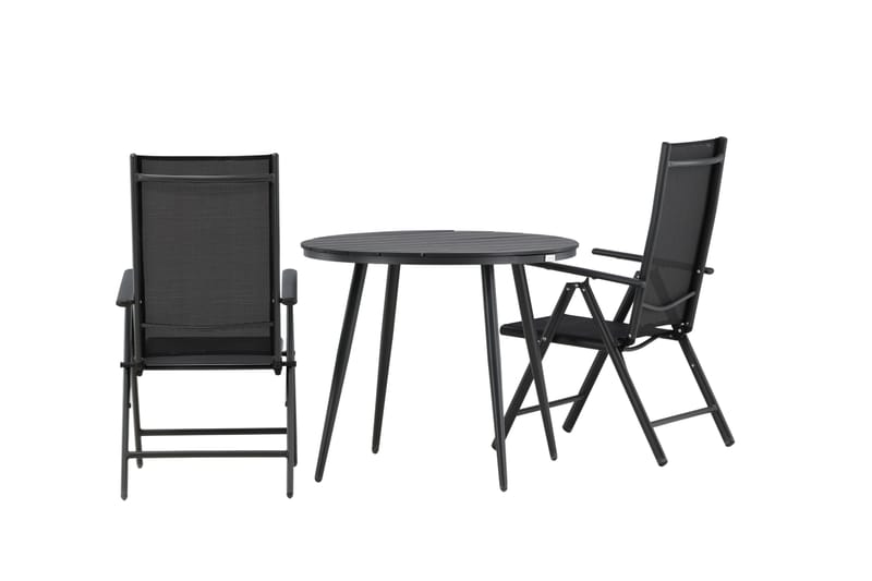 BREAK Caféset Rund Ø90 cm + 2 Break Positionsstol Svart - Venture Home - Caféset - Balkonggrupper