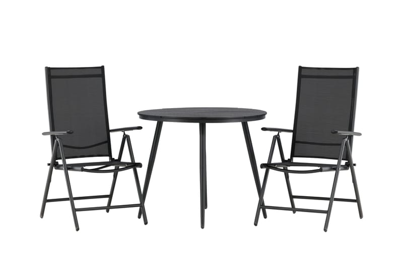 Break Caféset Rund Ø90 cm + 2 Break Positionsstol, Svart