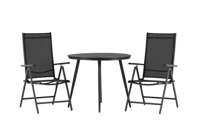 Break Caféset Rund Ø90 cm + 2 Break Positionsstol, Svart
