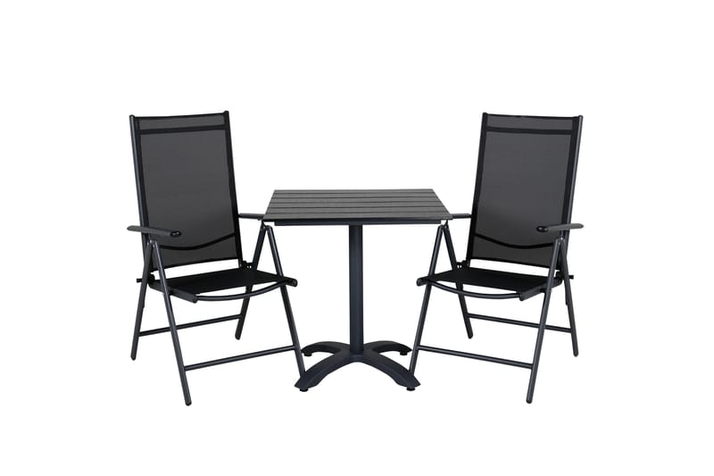 Colorado Caféset 70 cm + 2 Break Positionsstolar - Svart - Utemöbler - Balkong - Balkongmöbler - Balkonggrupper