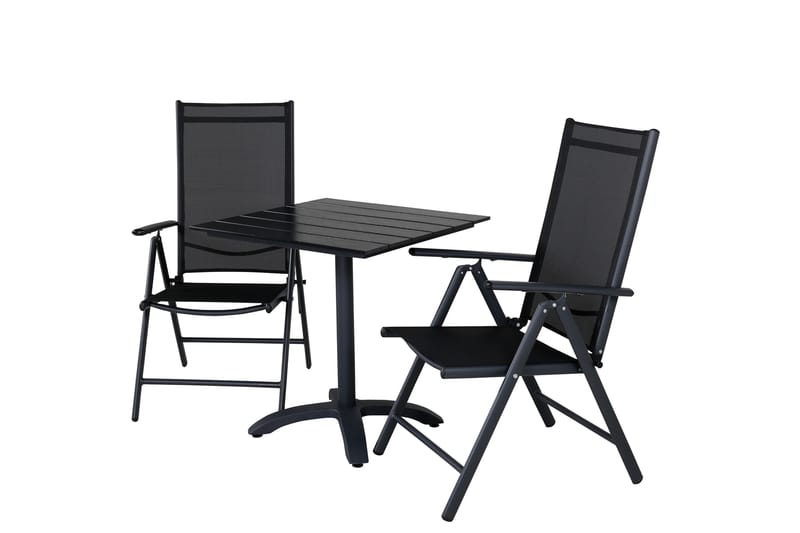 Colorado Caféset 70 cm + 2 Break Positionsstolar - Svart - Utemöbler - Balkong - Balkongmöbler - Balkonggrupper