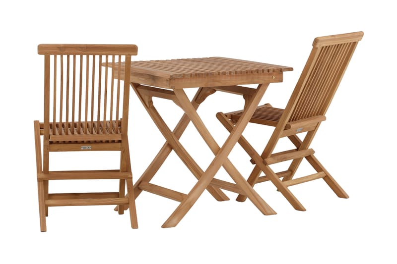 Ghana Caféset 70 cm + 2 Kenya Hopfällbara Karmsttolar - Brun - Utemöbler - Balkong - Balkongmöbler - Balkonggrupper