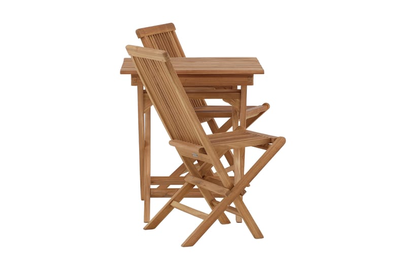 Ghana Caféset 70 cm + 2 Kenya Hopfällbara Karmsttolar - Brun - Utemöbler - Balkong - Balkongmöbler - Balkonggrupper