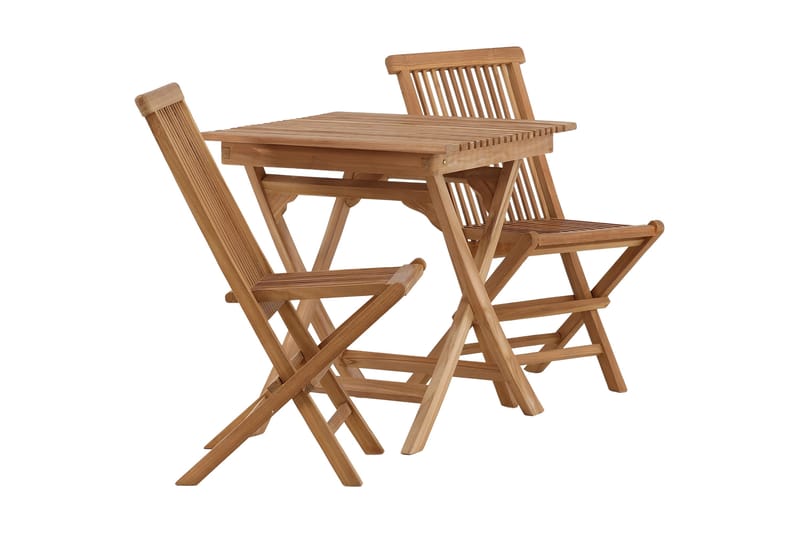 Ghana Caféset 70 cm + 2 Kenya Hopfällbara Karmsttolar - Brun - Utemöbler - Balkong - Balkongmöbler - Balkonggrupper