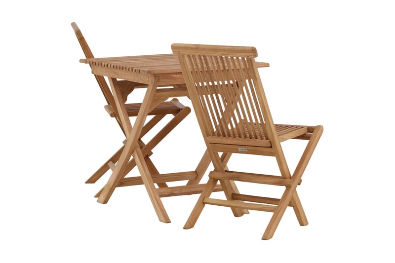 Ghana Caféset 70 cm + 2 Kenya Hopfällbara Karmsttolar - Brun - Utemöbler - Balkong - Balkongmöbler - Balkonggrupper