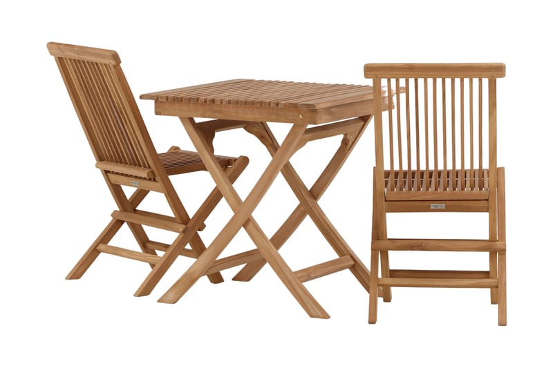 Ghana Caféset 70 cm + 2 Kenya Hopfällbara Karmsttolar - Brun - Utemöbler - Balkong - Balkongmöbler - Balkonggrupper