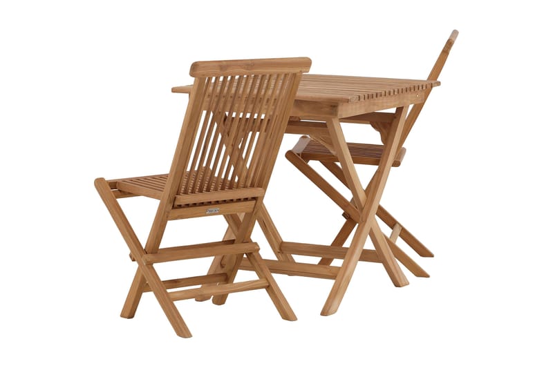 Ghana Caféset 70 cm + 2 Kenya Hopfällbara Karmsttolar - Brun - Utemöbler - Balkong - Balkongmöbler - Balkonggrupper