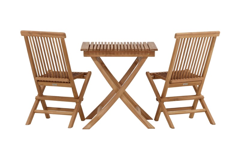 Ghana Caféset 70 cm + 2 Kenya Hopfällbara Karmsttolar - Brun - Utemöbler - Balkong - Balkongmöbler - Balkonggrupper