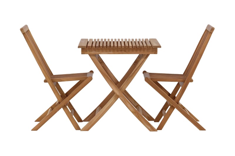 Ghana Caféset 70 cm + 2 Kenya Hopfällbara Karmsttolar - Brun - Utemöbler - Balkong - Balkongmöbler - Balkonggrupper