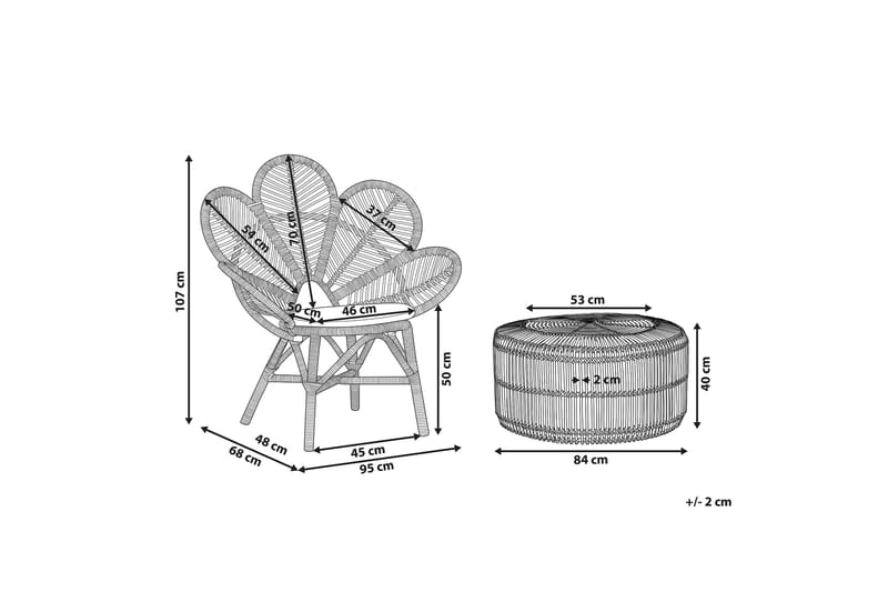 LIMNI Balkongbord 140 cm Trä/Natur + 2 Lorentine Utefåtöljer - Utemöbler - Balkong - Balkongmöbler - Balkonggrupper