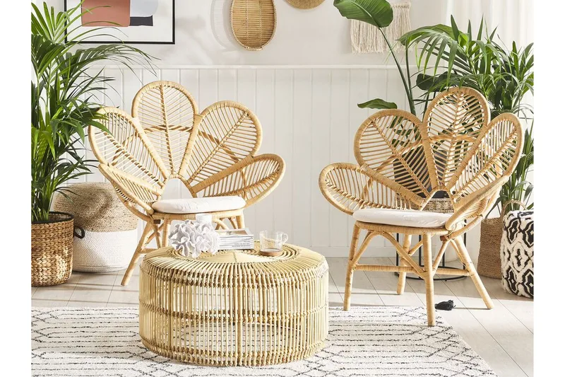 Limni Balkongset 140 cm + 2 Lorentine Utefåtöljer - Trä/Natur - Utemöbler - Balkong - Balkongmöbler - Balkonggrupper