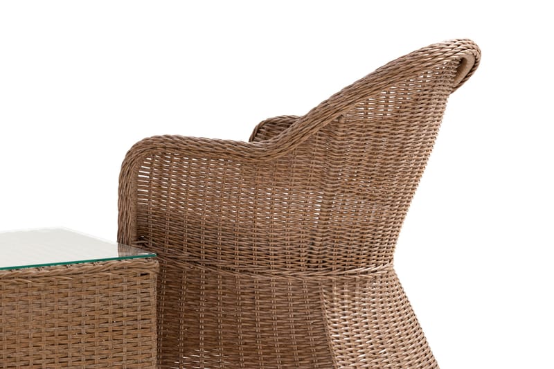 Marcus Caféset med 2 Light Fåtöljer m Dyna - Natur - Utemöbler - Balkong - Balkongmöbler - Balkonggrupper