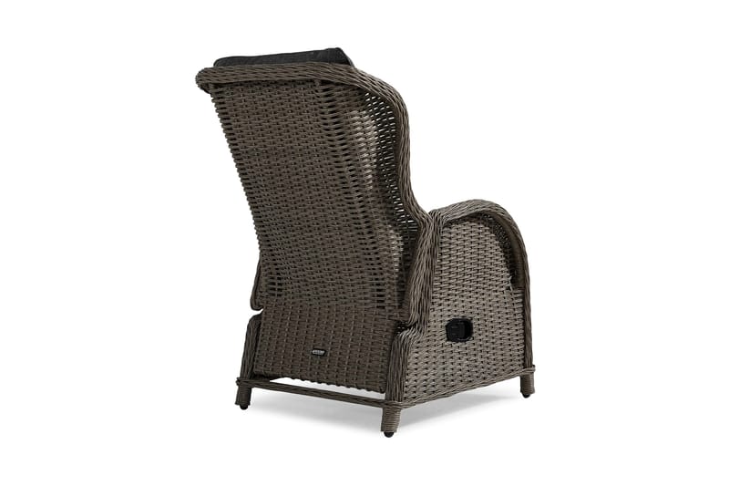 Marcus Caféset med 2 Reclinerfåtöljer Utomhus m Dyna - Grå - Utemöbler - Balkong - Balkongmöbler - Balkonggrupper