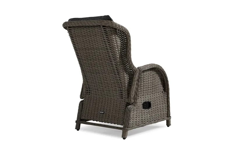 Marcus Caféset med 2 Reclinerfåtöljer Utomhus m Dyna - Grå - Utemöbler - Balkong - Balkongmöbler - Balkonggrupper