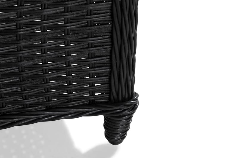 Marcus Caféset med 2 Reclinerfåtöljer Utomhus m Dyna - Svart - Utemöbler - Balkong - Balkongmöbler - Balkonggrupper