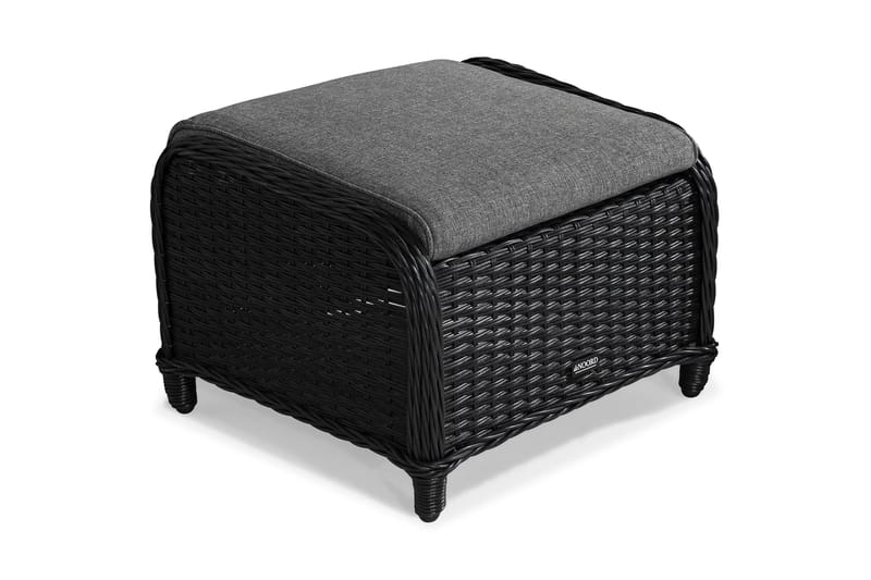 Marcus Caféset med 2 Reclinerfåtöljer Utomhus m Dyna - Svart - Utemöbler - Balkong - Balkongmöbler - Balkonggrupper