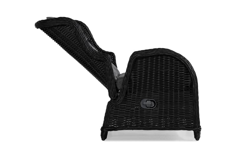 Marcus Caféset med 2 Reclinerfåtöljer Utomhus m Dyna - Svart - Utemöbler - Balkong - Balkongmöbler - Balkonggrupper