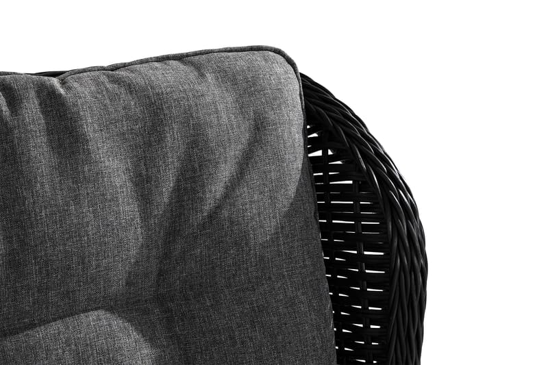 Marcus Caféset med 2 Reclinerfåtöljer Utomhus m Dyna - Svart - Utemöbler - Balkong - Balkongmöbler - Balkonggrupper