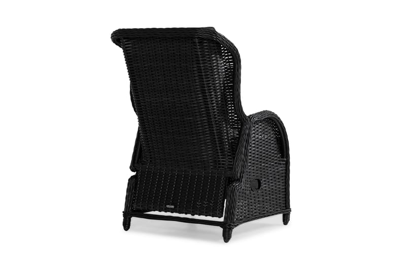 Marcus Caféset med 2 Reclinerfåtöljer Utomhus m Dyna - Svart - Utemöbler - Balkong - Balkongmöbler - Balkonggrupper